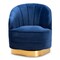 Baxton Studio Fiore Royal Blue Velvet Upholstered Gold Finished Swivel Accent Chair 161-10397 - alternate 2